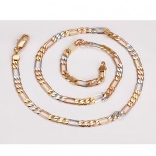 Apzeltīta ķēdīte ar klasisku pinumu - Multicolour